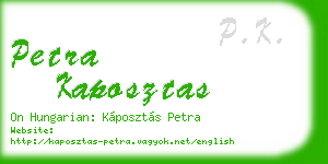petra kaposztas business card