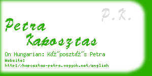 petra kaposztas business card